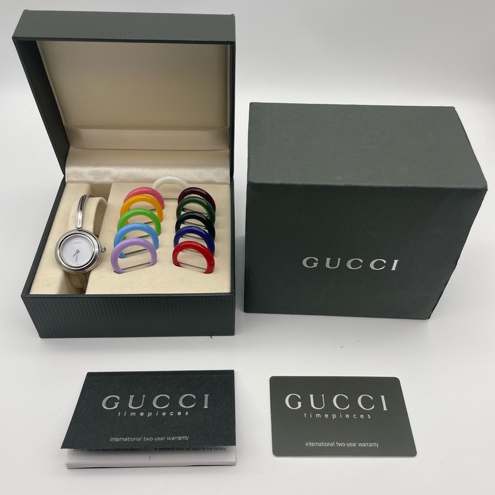 Gucci Women's Watch with Interchangeable Colored Bezels